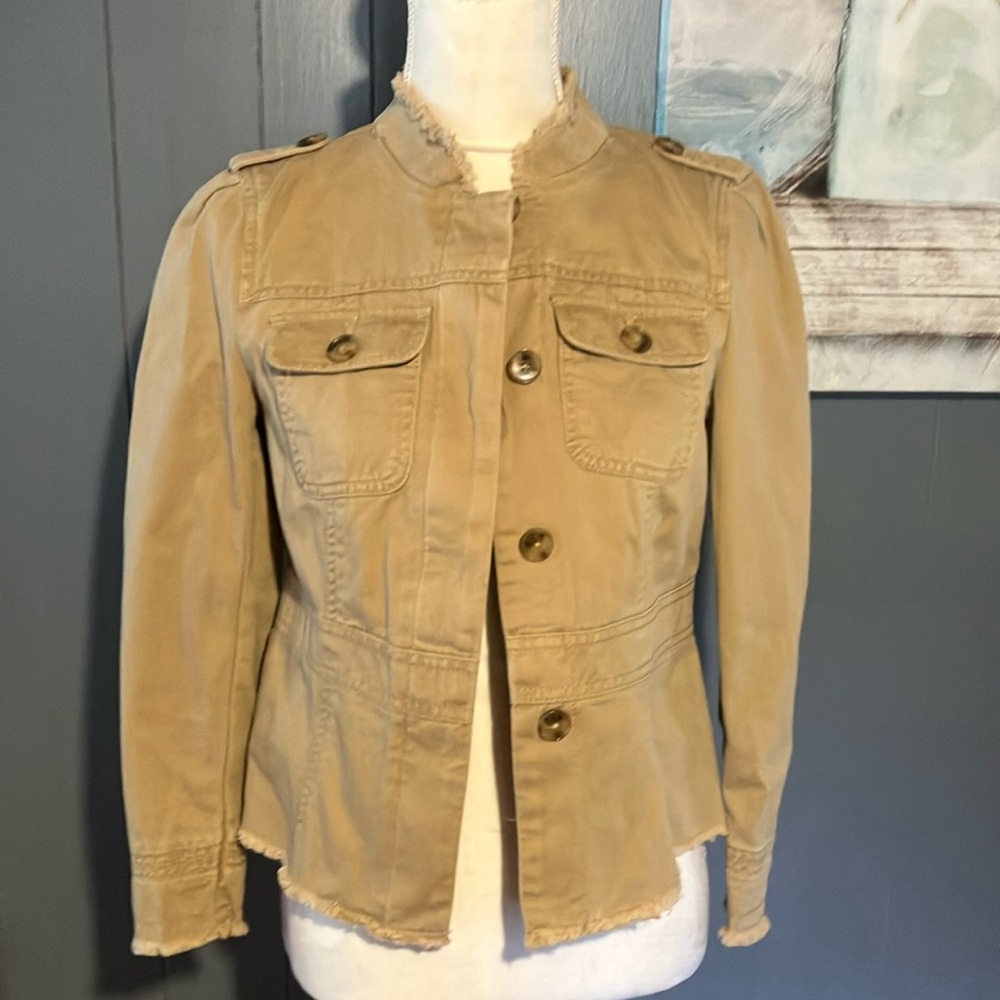 LOFT Tan Utility Jacket with Rugged Texture
